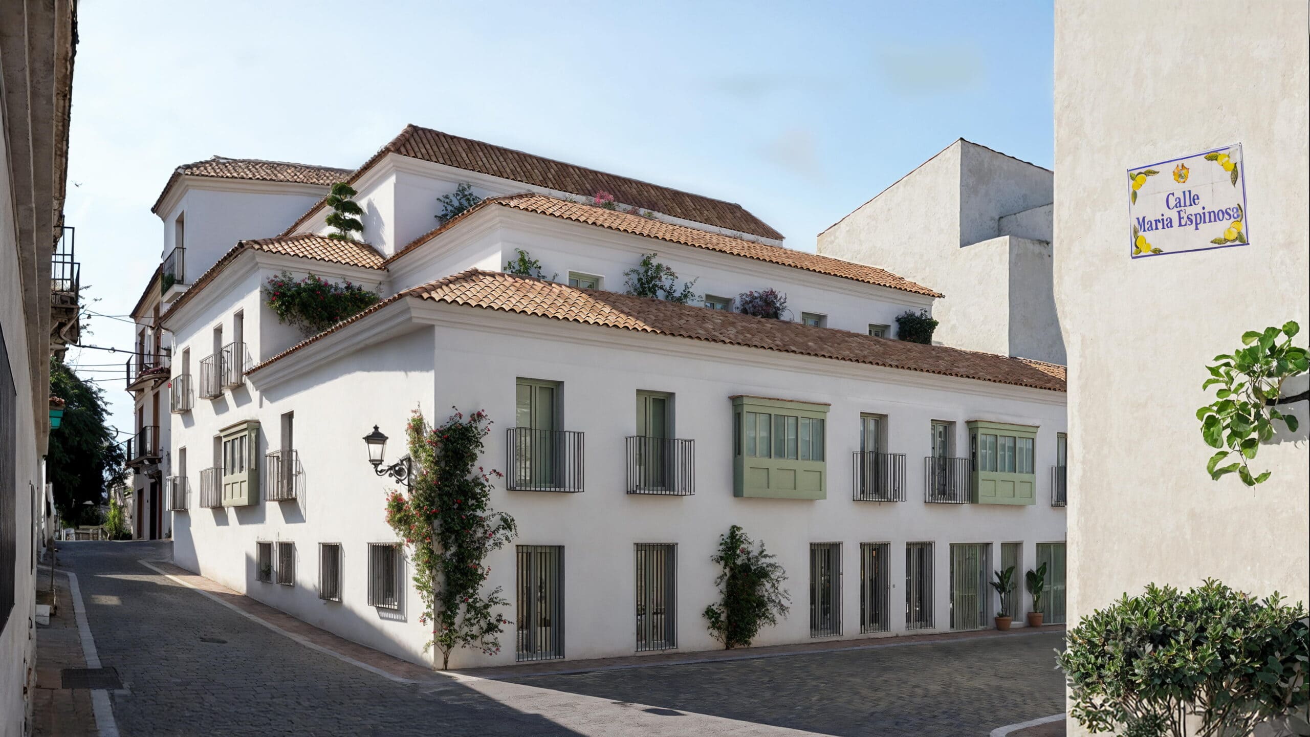 Officiële render van de gevel van Paraíso de Azahar in het centrum van Estepona