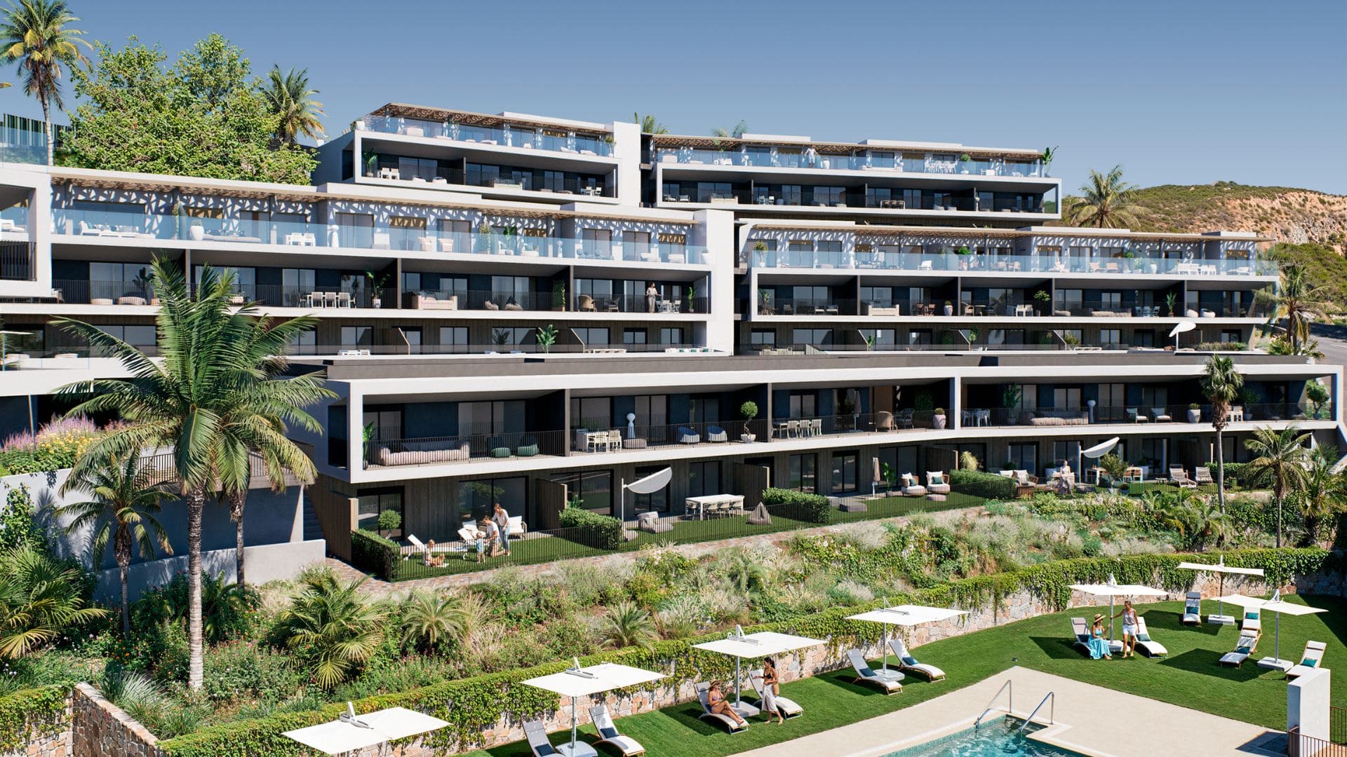 Zambra by Urbincasa: officiële render van de residentie in Casares Costa